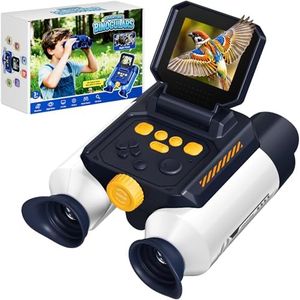 Binoculars for Kids with Night Vision - 48MP FHD Digital Camera Binoculars STEM Toy with 2.4" IPS Screen, 10X Optical Zoom, Rechargeable for 4-12 Years Old Boys & Girls, Outdoor Camping Birthday Gifts
