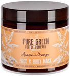 Hydrating and Nourishing Mask For Your Face and Body by Pure Green Coffee Company. Orange Brightening,Enriched in Green Coffee for Intense Moisturised Skin, Vegan Friendly. 200ml jar