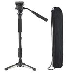 BigKing Camera Monopod,288 Camera Monopod Fluid Pan Head Stand Unipod Base Photography Tripod for Canon Nikon DSLR