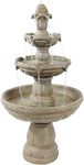Sunnydaze 48-Inch 3-Tier Electric Water Fountain - Outdoor Water Feature for Patio, Yard or Deck - Outdoor Water Fountain