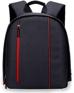 SIDRUM Camera Bag - Backpack for DSLR/SLR Camera Waterproof, Shoulder Bag Compatible for Canon Nikon Sony Cameras and Lens Accessories Photographers Travel Outdoor (W3-RED-INTERIOR)