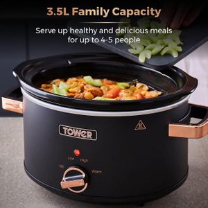 Tower Cavaletto 3.5L Slow Cooker – Black