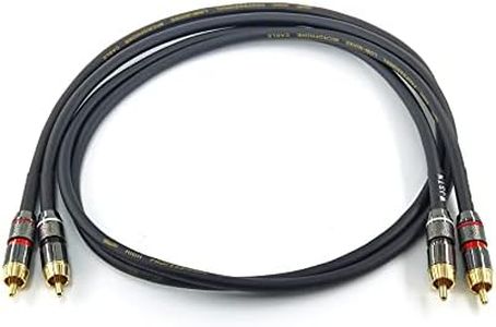 WJSTN 1RCA Male to 1RCA Male Stereo Audio Cable,Suitable for Home Theater, Amplifier, HDTV, Game Console, Hi-Fi System. 2Pack