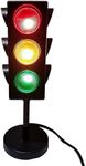 Kicko 11-Inch Mini Traffic Light Lamp with Base - 4 Color Changing, Blinking Modes Decoration for Kids’ Bedrooms or Themed Parties - Pretend Play Toy - Battery Operated or Chargeable Table Lamp