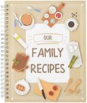 Pipilo Press Family Recipe Book To Write In, Spiral Bound DIY Make Your Own Cookbook with 90 Pages (Blank Inside, 6.5 x 8.2 In)