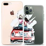 Cavka Matching Couple Cases Compatible for iPhone 14 13 Pro Max 12 Mini 11 Xs 6s 8 Plus 7 Xr 10 SE 5 Best Friend Girly Clear Travelling Gift Silicone Cover Women Cute Art Mate Soul Sorority BFF Thin