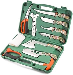 LYTACTICS Hunting Deer Knife Set Field Dressing Kit Forest Portable Butcher Game Processor Set, 12 Pieces