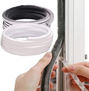 Weather Stripping Brush, 32.8FT Pile Self Adhesive Weather Stripping, Weatherstrip Door Sweep Brush Seal Strip for Sliding Windows/Doors Frame Side (3/8 x 1/5 Inch (9 x 5 mm), Gray)