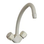 ENKI, Richmond, KT121, Cream, Kitchen Basin Sink Mixer Taps, Dual Flow, Solid Brass, Easy Clean, Traditional Design, Easy to Install, 1-Year Guarantee