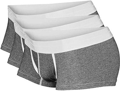 ICON Basewear Low-Rise Boxer Brief Underwear Trunks, Mens, Three-Pack (Charcoal Gray, Medium)