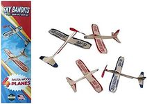 Balsa Wood Airplane Gliders And Propeller Plane Toys Set - 2 Wooden Airplane Kits | 2 Rubberband Powered Propellor Planes And 2 Balsa Wood Glider Planes| Model Toy Airplane Kits