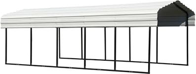 Arrow Galvanized Steel Carport 10 x 24 x 7 ft., Black/Eggshell