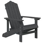 vidaXL Anthracite Garden Adirondack Chair - HDPE, UV-resistant, Weather-resistant Outdoor Patio Armchair with High Backrest and Wide Arms