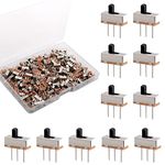 RUNCCI-YUN 200PCS 3mm High Knob Vertical Micro Mini Slide Switchs,3 Pin 2 Position 1P2T SPDT Toggle Switches Panel Mount DC 50V 0.5A SS12D00-G3