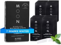 MOON Teeth Whitening Strips, 7 Shades Whiter in 2 Weeks, 28 Treatments with Easy to Use Dissolvable Strips, Enamel-Safe Formula, Gentle on Sensitive Teeth, Vegan, Freshening Mint Flavor, 56 Strips