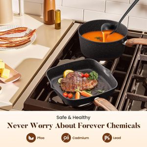 Kitchen Academy 17-Piece Cookware Set – Non-Stick Pots and Pans