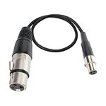 MEIRIYFA Mini XLR Female to XLR Female Microphone Cable,Mini XLR 3pin Female to 3pin XLR Card Nong Female Audio Cable for BMPCC 4K Camera Video Assist 4K Sharp 8K(1FT/0.3M)