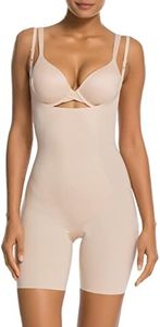 SPANX Womens Shapewear for Women Thinstincts Open-Bust Mid-Thigh Bodysuit (Regular and Plus Sizes), Soft Nude, Medium