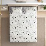 Wakefit Cotton Fitted Bedsheet | 200 TC Elastic Solid Fitted Sheet, King Bed Bedsheet with 2 Pillow Covers | Bubbles - 75X72 Inches,Multicolor