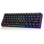 Portable 60% Mechanical Gaming Keyboard,60 Percent Wired Gamer Keyboard with Blue Switches,LED Customization Backlit,61 Keys Ultra-Compact Mini Office Keyboard for PC/Mac/Xbox,Easy to Carry On Trip