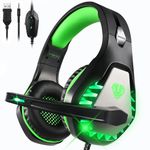 neefeaer Gaming Headset with Microphone for Nintendo Switch PS4 PS5 PC Xbox One Mac Laptop, 50mm Audio Drivers Wired Headphones with Adjustable Mic & RGB Light & Soft Earpads