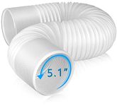 Air Conditioner Exhaust Vent Hose - 5.1" Diameter, 80" Length, Universal Counter-Clockwise Thread Air Vent Compatible with Whynter, Frigidaire, LG, Delonghi Toshiba, Delonghi, JHS