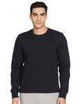 Van Heusen Men'S Cotton Round Neck Regular Sweatshirt (60076_Black_X-Large_Black_Xl)