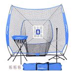 JOGENMAX 7x7 FT Baseball&Softball Net for Practice, Baseball Training Equipment for Backyard, Softball Nets for Batting and Pitching with Tee+Ball Caddy+3 Training Ball+Strike Zone Bundle+Carrying Bag