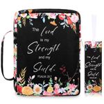 Bible Covers Bible Case for Women 10'' Floral Bible Case Bible Bag Portable Book Cover Bible Carrying Case for Bible Study(Less Flower)