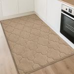 COSY HOMEER Kitchen Rugs 32"x48" Non-Slip Washable Kitchen Mats for Floor Absorbent Kitchen Carpet Soft Rugs for Kitchen,Sink Mat,Entrance,Area Rug,Beige