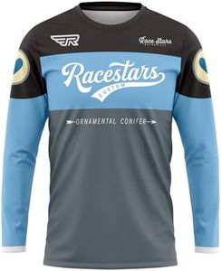 RACESTARS Men Cycling Jersey Motocross Jersey Long Sleeve Riding Shirt Downhill Mountain Bike T Shirt Comfortable Anti-uv