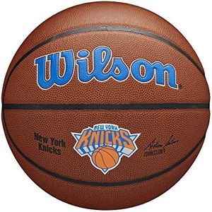Wilson NBA Team Alliance New York Knicks Basketball Ball, Size 7, Brown