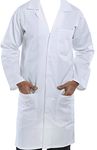 Dr. Ash Unisex Lab Coat for Professionals, Schools & Universities (Medium) White