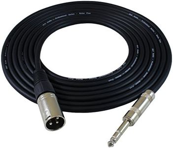 GLS Audio 25ft Patch Cable Cords - XLR Male to 1/4" TRS Black Cables - 25' Balanced Snake Cord (Note: This is NOT A MIC Cable!)