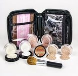 XXL KIT w/ BRUSH & CASE Full Size Mineral Makeup Set Bare Skin Powder Foundation Cover by Sweet Face Minerals (Beige)