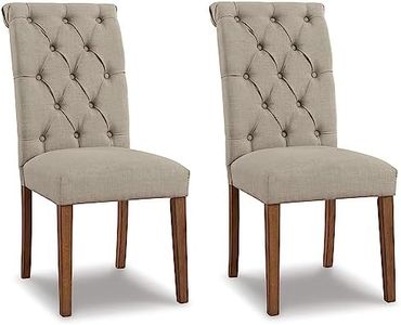 Signature Design by Ashley Harvina French Country 19" Tufted Upholstered Dining Chair, 2 Count, Beige