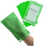 Modu 5 Pcs Korean Exfoliating Mitt Bath Washcloth 9.1 X 6 in-Asian Italy Towel (Large 5 Pcs Green)