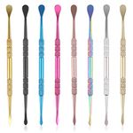 8 Pack Wax Carving Tool Kit, Rainbow Stainless Steel Double-Headed Dab Tools Wax Molding Sculpting Tool Spoon Set for Wax,4.6 Inch Long