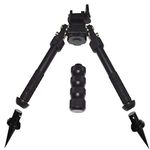 HWZ 2020 6,5" Customs to 9" Customs Tactical Bipod Adjustable Extension Quickly Remove Picatinny Rail Mount Sniper Hunt (Black) with Spikes