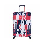 Tommy Hilfiger Colorado Spring Unisex Hard Luggage/Trolley Bag - 57 cms, Red Navy & White Zipper Closure 8 Wheel Small Bag Travel Gear