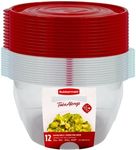 Rubbermaid TakeAlongs Serving Bowl Food Storage Containers, 15.7 Cup, Tint Chili, 12 pack