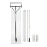 MYTOL Snow Roof Rake, 2 Aluminum 25" & 18" Blades, 5'-21' Extendable Roof Snow Rake with 13' PE Snow Slide, 3" Large Wheels & Anti-Slip Handle, Lightweight, Ideal for Clearing Roof, Car Snow & Leaves