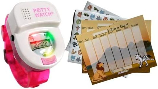 Meet Potty Watch The 1st Watch Made to Help Potty Train, Watch + Sticker Chart (Savanna Sticker Chart, Pink)