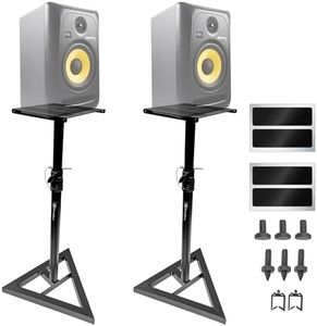 AxcessAbles Adjustable Studio Monitor Stands (Pair)| Large Recording Studio Monitor Floor Standing Stand | Studio Speaker Stands Compatible with JBL, Yamaha, KRK Rokit Speaker Monitors (SMS-101)