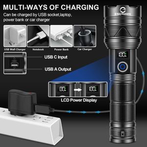 Rechargeable LED Torch – 500,000 Lumens High Power Flashlight