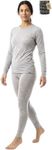 MERINNOVATION Merino Wool Base Layer Set for Women 100% Merino Wool Thermal Underwear Set Base Layer Top and Bottom Grey Marl 250