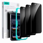 ESR 3 Pack for iPhone 17 Pro Privacy Tempered Glass Screen Protectors, High Clarity, 9H Hardness Scratch Resistant, Military-Grade, Shatterproof, Screen Guard with Easy Installation Tool