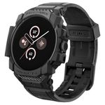 Spigen Rugged Armor Pro Designed for Google Pixel Watch 3 45mm Case with Band Protective Google Pixel Watch Band (2024) - Matte Black