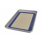 USA Pan 1705MT-1 Jelly Roll Pan and Silicone Baking Mat Set Sheet, Alloy Steel, Nonstick Commercial Quality