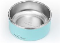 GrandTies Stainless Steel Dog Bowl | Engraved Reusable BPA-Free Insulated Cat & Dog Bowls | Large Heavy Duty Non Skid Spill Proof Dog Bowl | Outdoor Dog Water Bowl (Powder Green, 64oz)